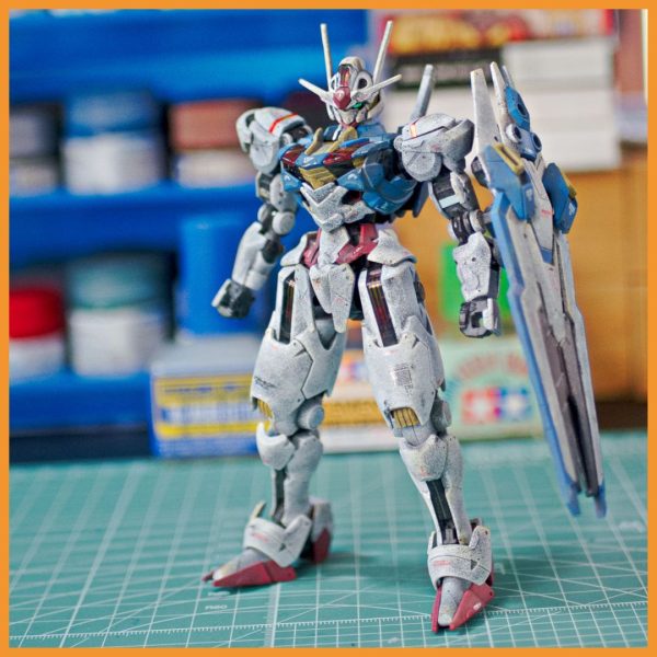 HGガンダムエアリアル卓上で撮影