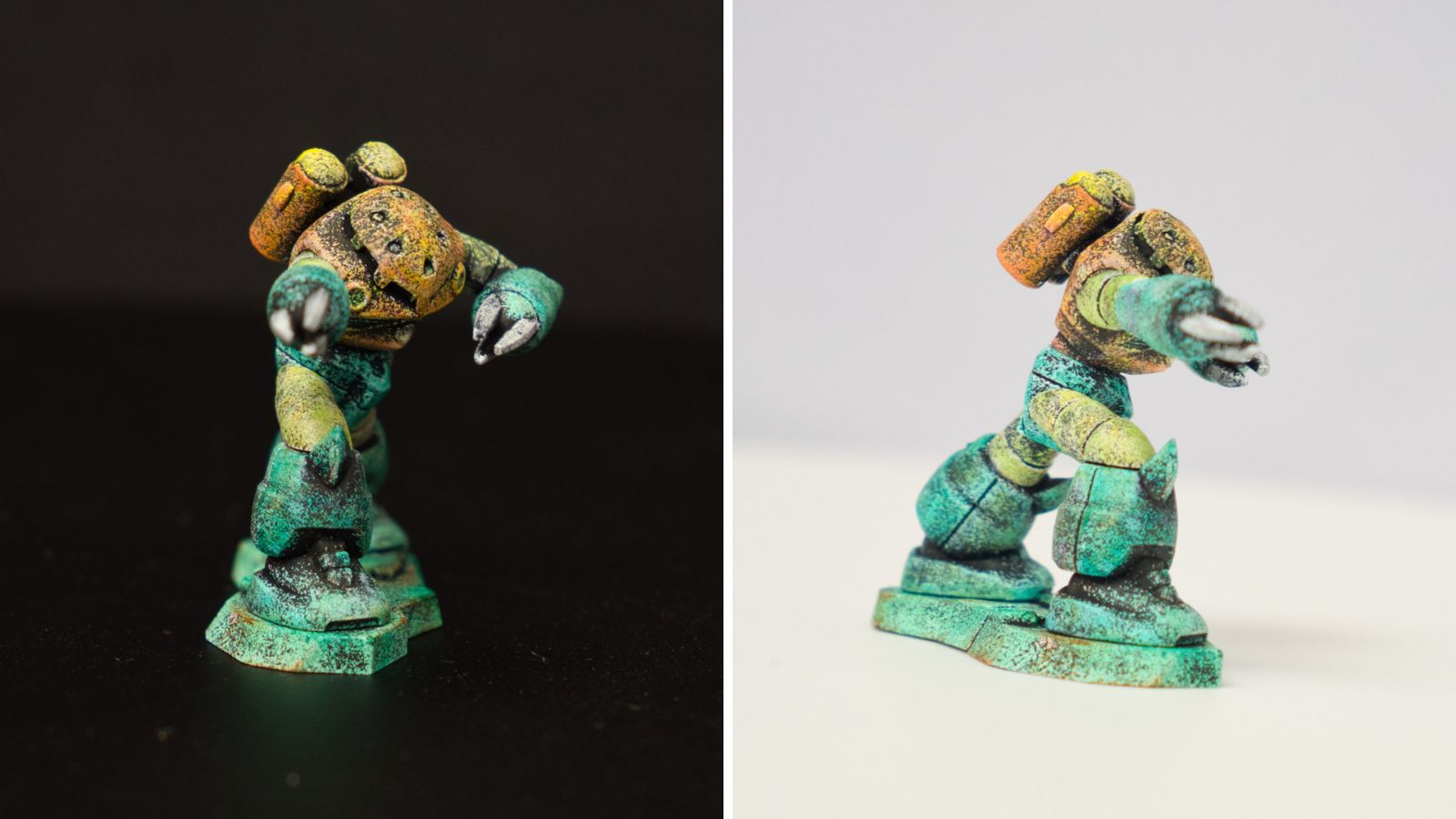 チョコサプズゴック熱帯仕様、スポンジ塗装×筆塗り。右側面写真【2枚】